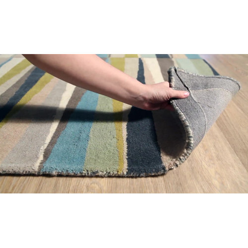 Wrought Studio Vaughan Handmade Wool Pink/Blue/Yellow/Brown Rug & Reviews Wayfair